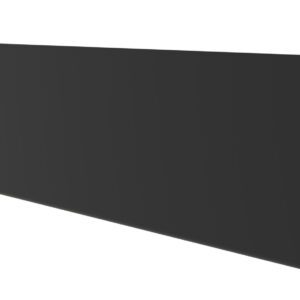Black L-shaped metal beam standing on a flat surface, with one vertical and one horizontal section, commonly used in construction or engineering projects.