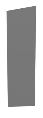 A tall, solid gray rectangular block with a slightly tilted top, set against a white background.