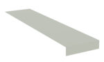 A long, thin, light gray rectangular block extending diagonally from the bottom right to the top left against a white background.