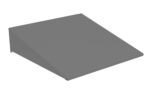 A 3D rendering of a simple, gray, flat ramp with a triangular side profile. The ramp has a smooth surface and is displayed against a plain white background.