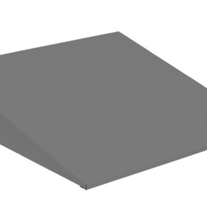 A 3D rendering of a simple, gray, flat ramp with a triangular side profile. The ramp has a smooth surface and is displayed against a plain white background.