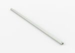 A simple, straight white metal rod laid diagonally on a white background.