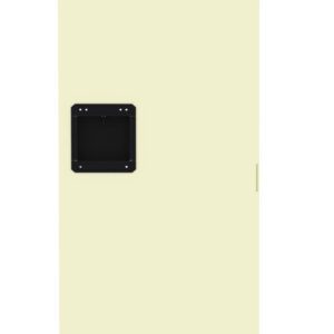 Tall beige locker door with vertical slits on the top and bottom, featuring a black rectangular handle in the center. The door is isolated on a white background.