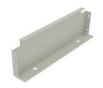 A light gray metal bracket with a rectangular shape, featuring two holes on the bottom flange for mounting. The design includes a vertical back panel and short side flanges with a minimalist structure.