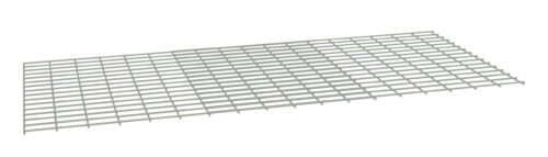 z87fv3l5n23j5ky51hmc.jpg A rectangular metal grid with evenly spaced horizontal and vertical bars, creating a mesh pattern. It is laid flat on a white background, giving a slightly tilted perspective.