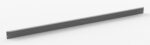 A long, slender gray metal bar with two small circular holes at each end and one central hole, positioned diagonally against a plain white background.