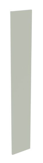 A tall, rectangular, thin, light gray panel with a plain surface. The panel appears to be composed of a solid material and stands vertically against a plain white background.
