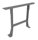Gray metal table leg frame with a rectangular top support and two vertical supports joined by a horizontal crossbar. The design is simple and sturdy, suitable for various tabletop applications.