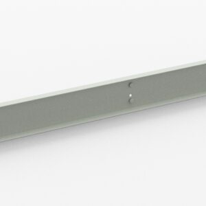 A long, light gray metallic bracket with small holes at each end and a larger hole near the center. It is designed for support or mounting purposes. The bracket is shown against a plain white background.