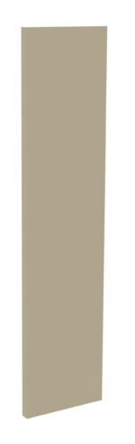 A tall, rectangular beige panel with a smooth surface stands against a white background. Its minimalist design suggests versatility for various interior design applications.