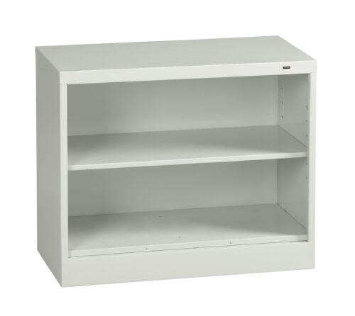 zogn8rttmr985i5jdv2q.jpg A white, two-shelf metal cabinet with an open front and a flat top. The interior is empty, and it has a simple, minimalist design.