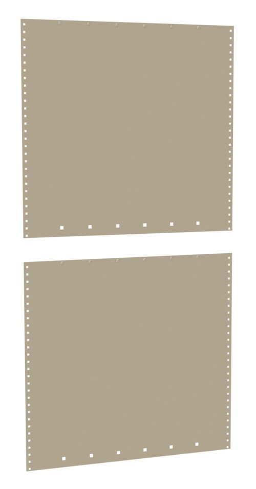 zqux7zanlay0bvaxzbpb.jpg Two blank beige sheets of perforated paper with holes on the sides and bottom. The sheets are aligned vertically, with one above the other, against a white background.