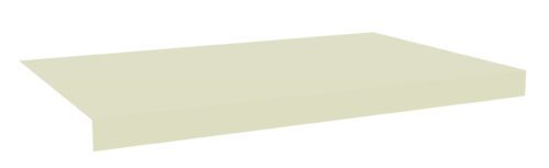 A 3D illustration of a flat, rectangular, light beige platform viewed from the side against a plain white background.