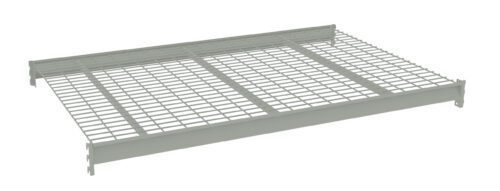 A metal wire mesh shelf with a rectangular frame and grid pattern, designed for storage or organization, displayed against a plain background.