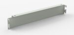 A light gray metal bracket with a flat rectangular shape, featuring curved edges and small mounting holes at each end. The bracket is viewed from an angle against a plain white background.