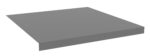 A 3D rendering of a rectangular gray slab with a slight shadow underneath. It is a flat shape with clean, sharp edges, set against a plain white background.