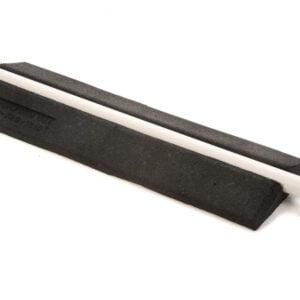 The image features two black sharpening stones with white cylindrical handles, placed parallel on a white background, resembling a TCT Crossover Hose Ramp (36x 12.5x 2.625), designed to accommodate a 2 PVC pipe. The stones textured surfaces suggest they are meant for tool sharpening or honing.
