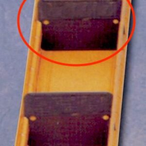 A long, rectangular yellow plastic tray with two black dividers inside. A red circle highlights the dividers. The tray has raised edges and a textured surface, resting on a gray background.