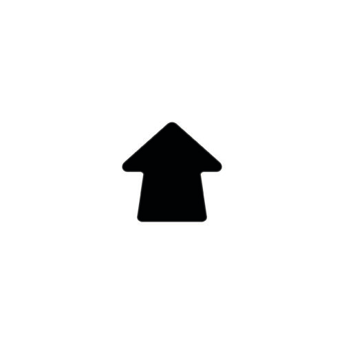Part of the MH-USA Floor Signals collection, this pack of 100 black upward-pointing arrows on a white background measures 3.54 inches by 3.54 inches and provides clear directional guidance in any setting.