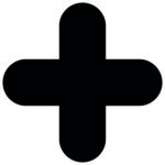 The MH-USA Floor Signals feature a rounded-edge black cross symbol on a white background, measuring 11.81x11.81 inches and sold in packs of 10.