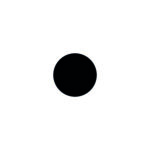 A large black dot, like the MH-USA Floor Signals - Circle with a 3.54-inch diameter, perfectly centered on a pristine white background.