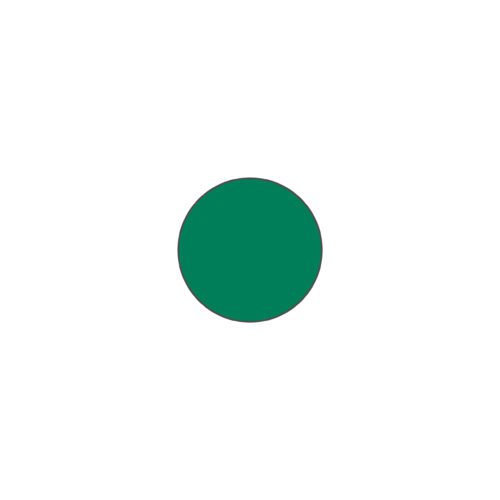 A single dark green circle, similar to those in the MH-USA Floor Signals - Circle (3.54 in. Dia) pack of 100, is centered on a white background.