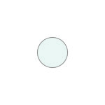 A 90mm diameter light blue circle similar to MH-USA Floor Signals is centrally placed on a pristine white background, creating a striking focal point.