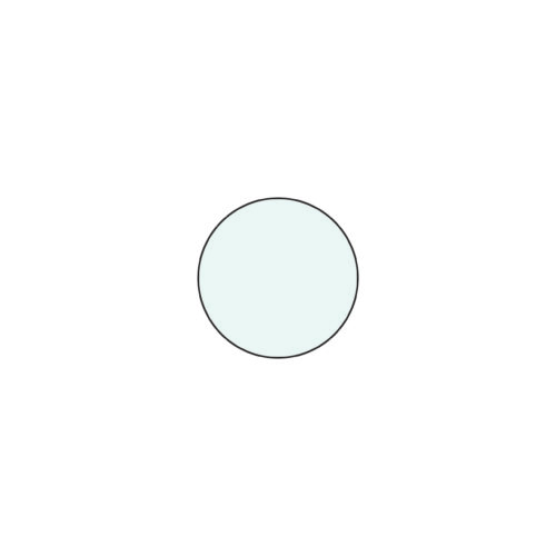 A 90mm diameter light blue circle similar to MH-USA Floor Signals is centrally placed on a pristine white background, creating a striking focal point.