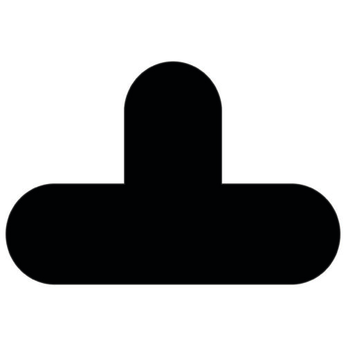 A black, T-shaped mushroom silhouette stands against a white backdrop, measuring 7.87 x 11.81. This MH-USA Floor Signal comes in a pack of 10 in sleek black.