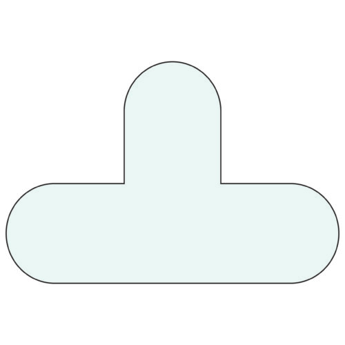 A light blue, three-lobed shape on a white background, resembling a stylized club from playing cards. Ideal for MH-USA Floor Signals in packs of 10, these are H.7.87 in. x W.11.81 in., available in classic white for optimal visibility and style.