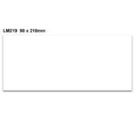 The envelope has LM219 90 x 210mm in black at the top left, mimicking the design of MH-USA Magnetic Easy Wipe Location Markers, which measure H.3.54 inches x W.8.27 inches.