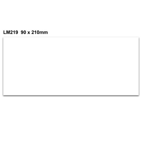 The envelope has LM219 90 x 210mm in black at the top left, mimicking the design of MH-USA Magnetic Easy Wipe Location Markers, which measure H.3.54 inches x W.8.27 inches.