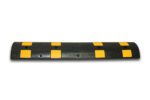 The black TCT 0-5 MPH Speed Bump, measuring 12 x 72 x 3, has yellow square markings on a white background.