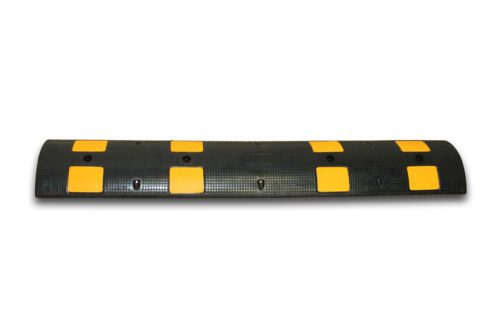 The black TCT 0-5 MPH Speed Bump, measuring 12 x 72 x 3, has yellow square markings on a white background.