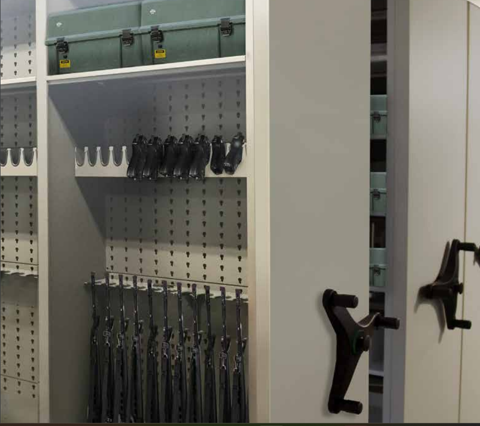 Mobile Shelving For Weapons Storage