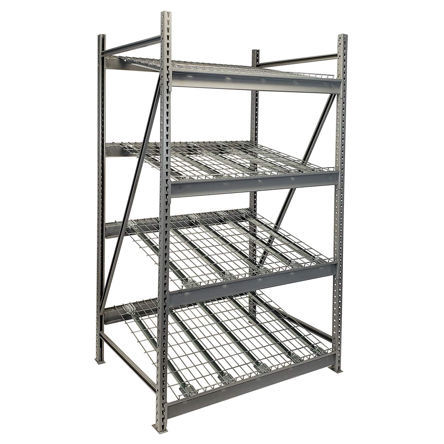 Heavy-Duty Gravity Flow Rack - 48"w x 36"d x 84"h - Dove Gray