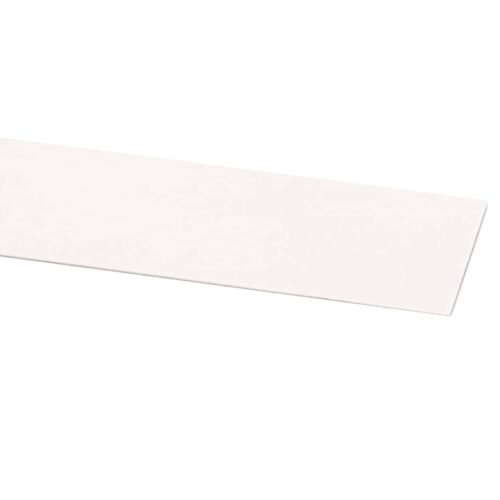 A long, rectangular strip of white material is displayed against a plain white background, positioned diagonally from the bottom left to the top right.