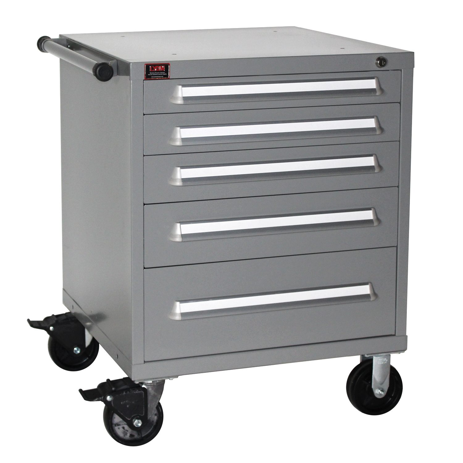 Quick Ship 5 Drawer Mobile Cabinet with 92 Compartments - Dove Gray