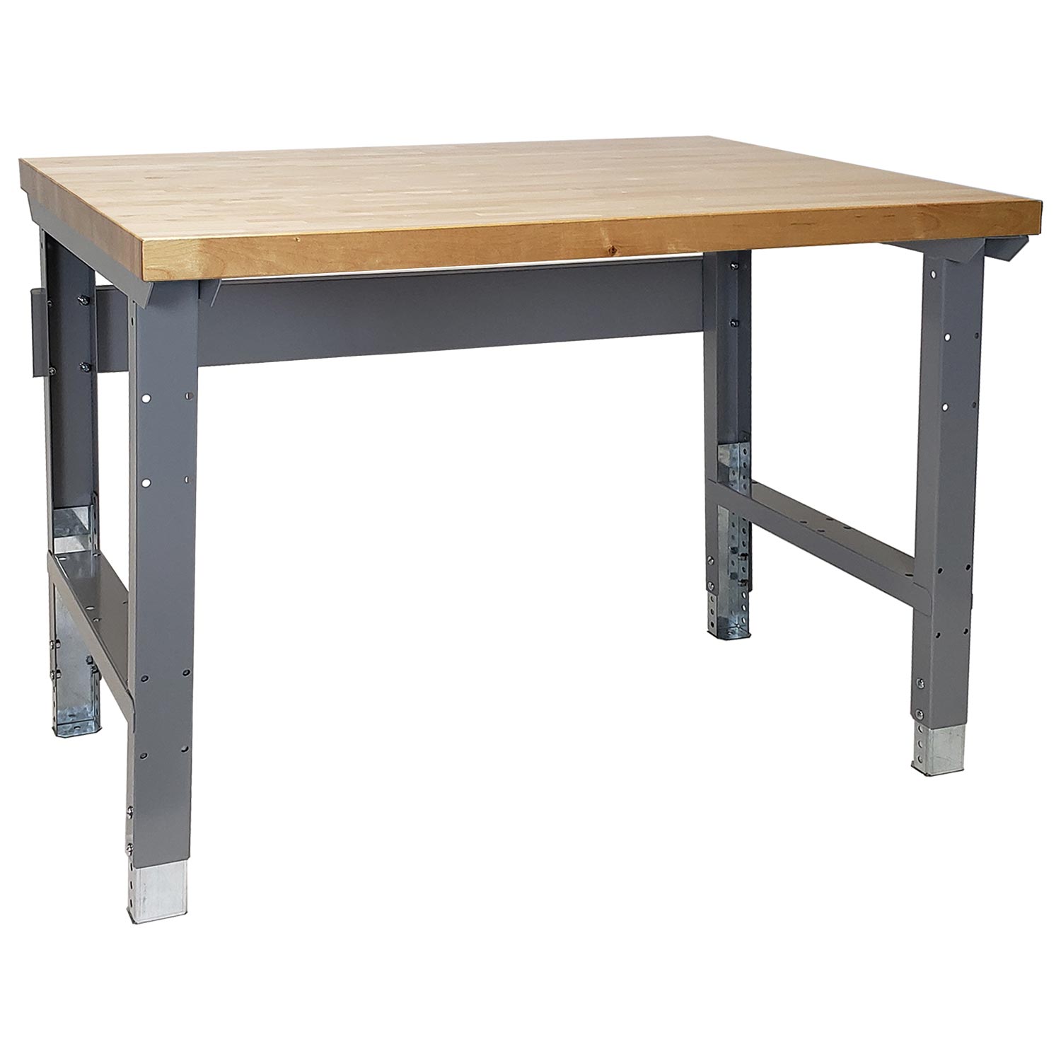Adjustable Workbench with Hardwood Top - 60"w x 30"d - Dove Gray