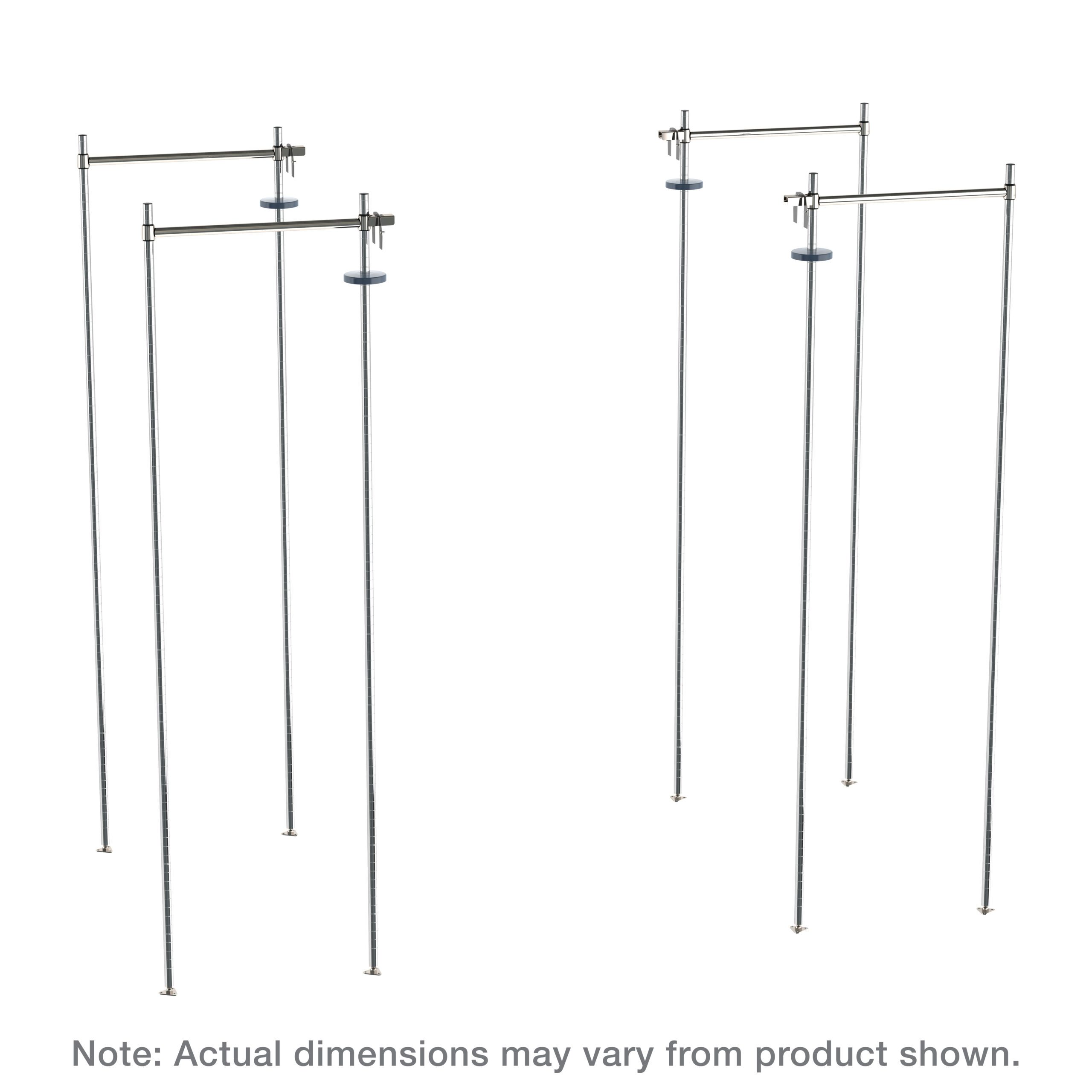 Top-Track Stationary End Unit Kit for 21" Wide Super Erecta Wire Shelving Chrome