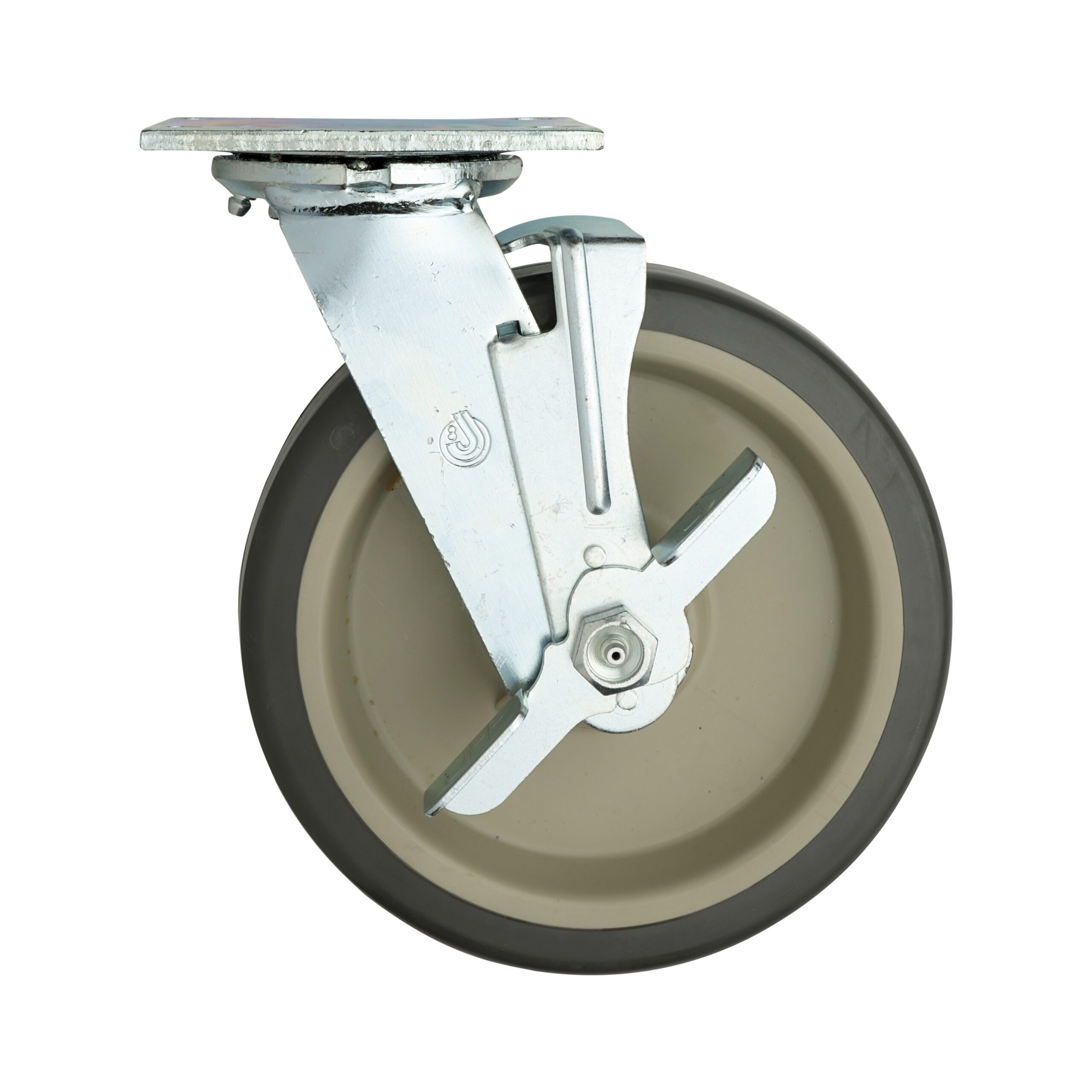 8" Polyurethane Swivel/Brake C-Plate Caster for Made-to-Order Truck Dollies