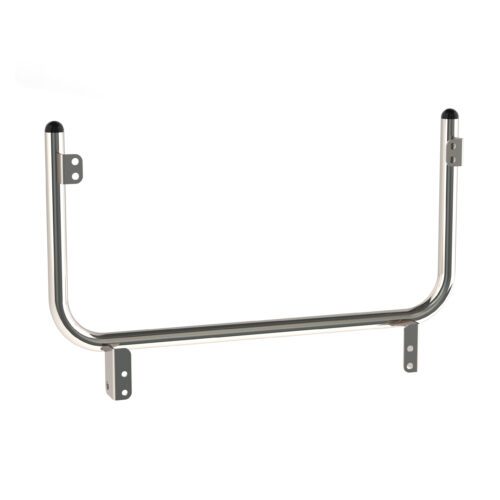 0m728pthnvtjaa9vwsl049ztz0awpvyx.jpg The Metro C5-UHANDLE is a shiny, U-shaped metal handle for C5 R-Series Cabinets. It has black end caps and two mounting brackets per side for easy attachment, while its smooth and reflective surface provides a sleek appearance.