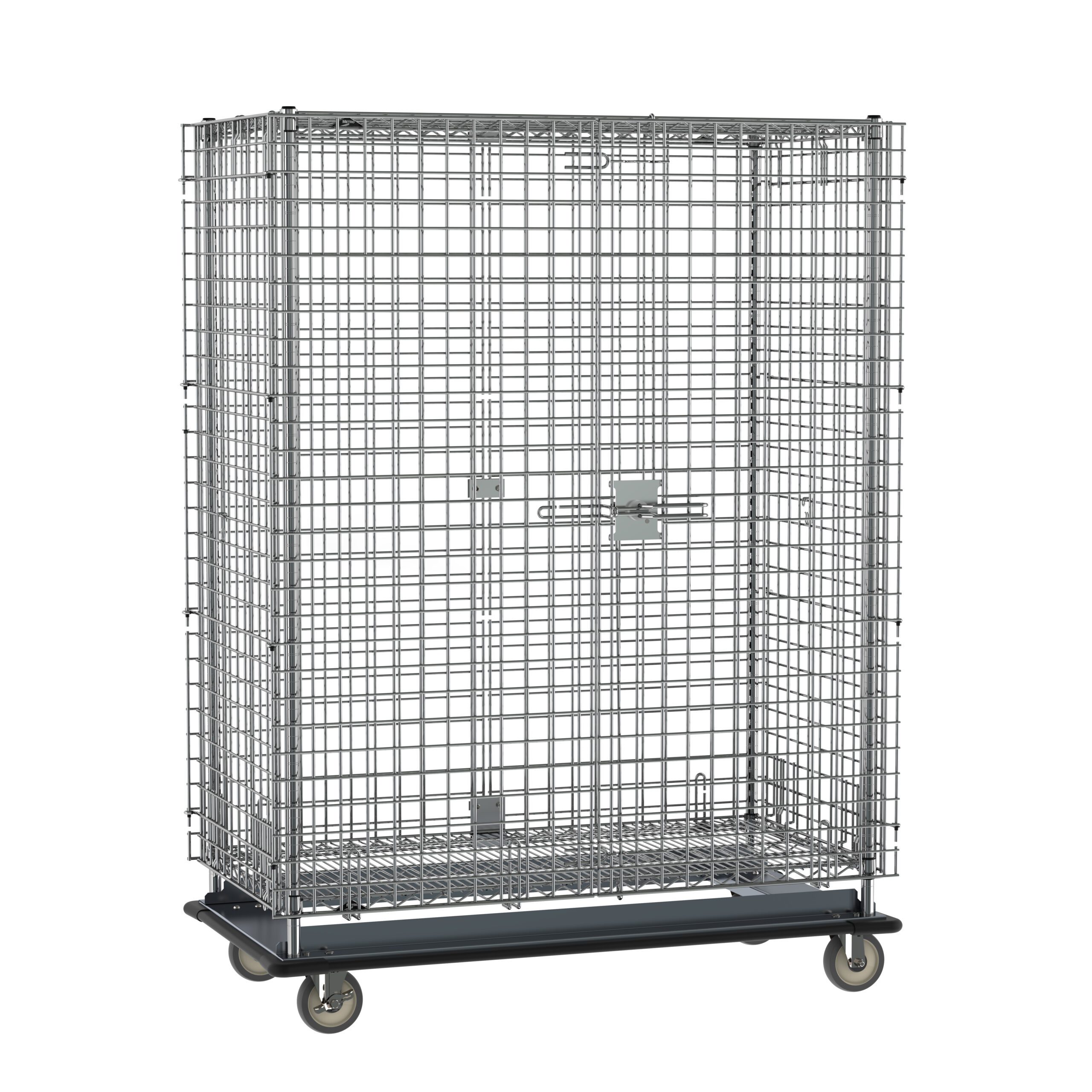 qwikSLOT Heavy-Duty Mobile Security Shelving Unit, Chrome