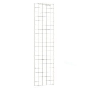 The Metro EP57S Super Erecta Enclosure Panel, measuring 18.375 x 70.5, is a tall, narrow piece made of stainless steel featuring a checkered pattern with evenly spaced vertical and horizontal lines, casting a subtle shadow on its white backdrop.
