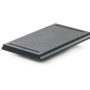 A textured black rectangular slab with slightly beveled edges, similar to the ML180 series design, features on a crisp white background as the Mightylite MLP1 Thermal Partition for ML300, ML400, ML180, and ML180XL.