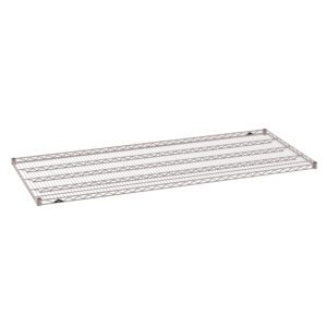The Metro Super Erecta 3072NK4 Industrial Wire Shelf in Metroseal Gray Epoxy, measuring 30 x 72, features a rectangular grid design with reinforced edges. Its showcased on a plain white background, highlighting its durable structure and compatibility with shelving units.