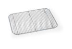 The Metro 6511DR Draining Grate is a rectangular metal cooling rack featuring a grid pattern with small feet, ideal for cooling baked goods with excellent air circulation and drainage.