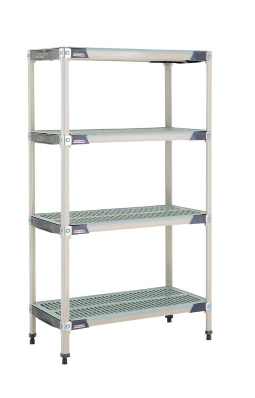 2wc3a6ddi8aemoeplsv724rxmcbvr7q7.jpg The MetroMax i X336GX3 shelving unit, measuring 18 x 36 x 63, features a four-tier metal design with grid-style shelves and adjustable feet, offering perfect organized storage. Each shelf has a perforated pattern for enhanced utility.