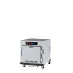 The Metro C593X-SFS-LA is a portable heated holding and proofing cabinet with a sleek stainless steel finish, digital display, user-friendly control panel, lip load aluminum slides, and wheels for easy movement. It efficiently operates at 220-240V.