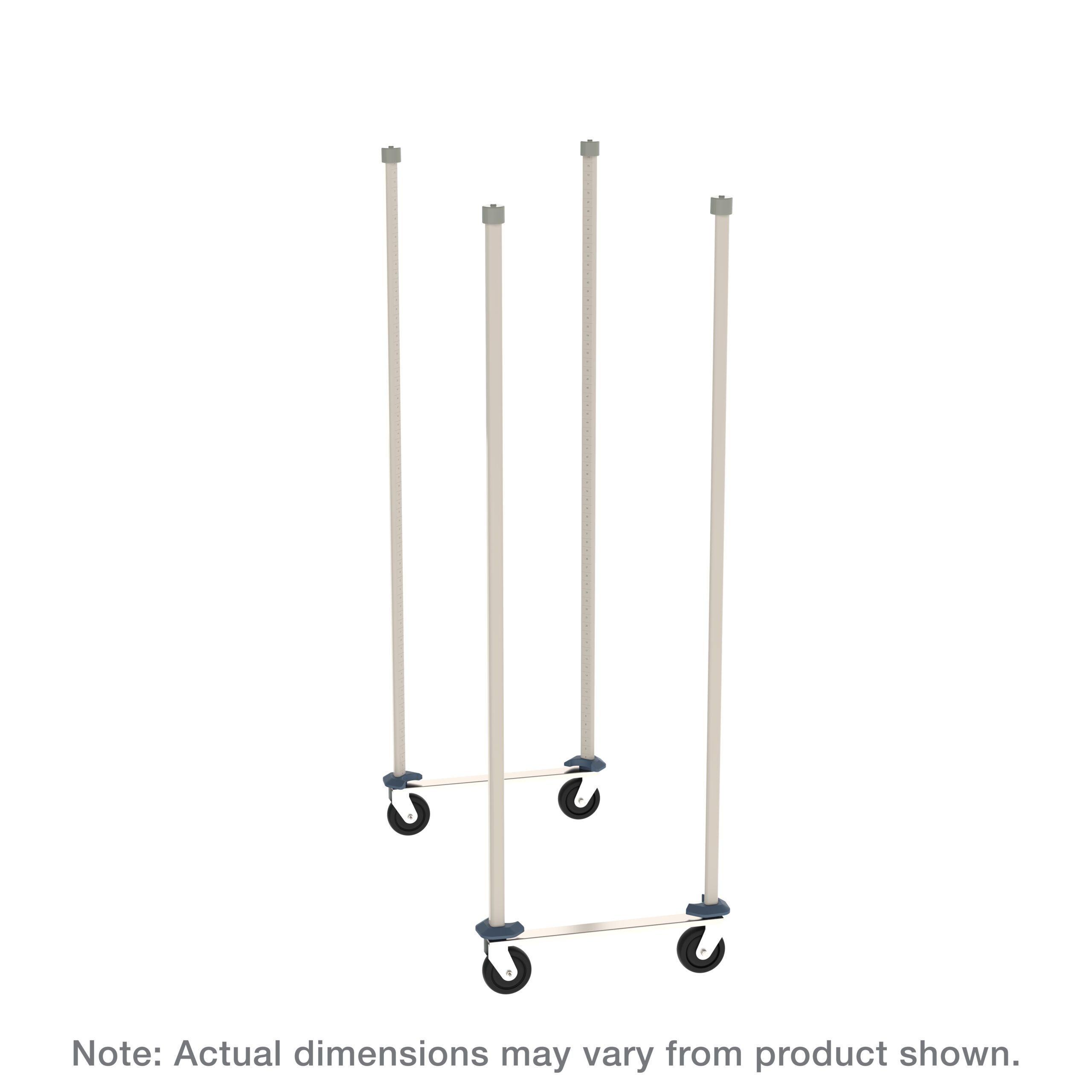 Top-Track Mobile Unit Kit for 18" Wide MetroMax Shelving, Polymer Posts Plated Casters